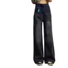 Pantalones Mujer talla extra chica gordita Pequeño Sueltos Rectos Jeans 2024 Nuevo Otoño e Invierno Delgados Pierna Ancha Pantalones