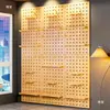 Tablero Decorativo de Entrada Sala de Estar Bastidor de Hilos para Máquina de Coser Tablero Perforado de Madera Maciza Montado en Pared Estante de Exhibición para el Hogar