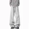 Pantalones casuales de retazos de estilo americano de alta resistencia para hombre, pantalones de chándal holgados vintage de otoño, pantalones rectos de pierna ancha versátiles de alta calle