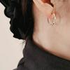 Aretes de Hebilla Slub S925 Tremella Aretes Simples Exquisitos para Mujer Combinan con Todo Plata Esterlina Chapado en Oro Zircón 16 mm