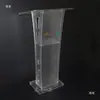 Podio transparente en stock, atril de cristal, soporte acrílico para anfitrión, podio para presentador, mostrador de servicio y mostrador de atención al cliente
