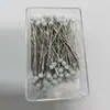 Caixa de Agulhas de Vidro Colorido Cor Mista Agulha Perolada Agulha de Posicionamento para Corte Vertical de Roupas Pino Fixo Agulha com Conta de Vidro de Cor Única