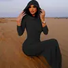 Vestido ajustado liso con capucha estilo europeo y americano, Falda lápiz larga de un solo paso estilo socialité, Vestido suéter de manga larga para mujer, Exportación