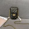 Bolsa Feminina Estilo Coreano Retro All-match Chanel Estilo Rhombic Pérola Corrente Bolsa Ombro Crossbody Mini Simples Bolsa Para Celular