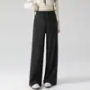 Ropa de maternidad para otoño, nuevos pantalones anchos de corte holgado, estilo coreano, versátiles, casuales, adelgazantes, cintura con cordón, pantalones largos de pierna recta
