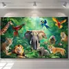 Fondo del Mundo Animal 2026 Transfronterizo Amazon Nuevo Decorativo Tapiz de Animales Dinosaurios Arreglo de Escena de Bosque