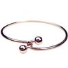 Pulsera Joker de temperamento coreano con doble cuenta, hebilla simple, pulsera para mujer, pulsera de metal oro rosa, pulsera de círculo, venta al por mayor