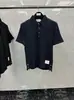 TB alta qualidade Novo Waffle Cor Clara Quatro botões Laps POLO Manga Curta Moda Masculina e Feminina Confortável