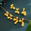 Pingente de Semente de Lótus Dourado Fosco em Cobre Pingente de Amendoim Caqui Acessórios para Colar Pulseira DIY