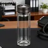 Taza de Té de Regalo con Logo Impreso, Regalo Souvenir, Taza de Agua de Vidrio de Borosilicato Alto Resistente a Altas Temperaturas, Taza Publicitaria, Taza de Vidrio de Doble Pared