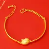 Nova pulseira de gato K & T de ouro de imitação transfronteiriça banhada a ouro verdadeiro, ouro areia, pulseira de gato vermelho da internet, presente feminino para namoradas