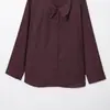 Comercio Exterior Transfronterizo Ropa de Mujer Primavera 2026 Estilo Europeo y Americano Color Sólido Camisa de Manga Larga con Cuello y Decoración de Corbata K41596