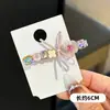 Pinza Rosa Dulce con Lazo para Flequillo, Exquisita Pinza Lateral de Pedrería Súper Brillante, Pinza para el Cabello de Alta Gama Estilo Coreano, Accesorio para el Cabello