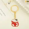 Trae Riqueza y Tesoro Gatito Gota de Aceite Llavero de Metal Llavero de Pareja de Dibujos Animados Colgante Creativo Exquisito para Bolsa Colgante