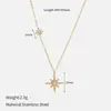Joyería de acero inoxidable de alta gama, lujo ligero, de nicho para mujer, collar de acero de titanio con diamantes, collar geométrico de acero de titanio moderno y versátil