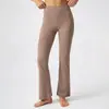 Pantalones de yoga para mujer cepillados, ligeramente acampanados, nuevo estilo otoño/invierno, de cintura alta, realzan las caderas, adelgazantes, elásticos, adecuados para senderismo y uso diario, versátiles