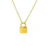 Collar con Candado de Acero de Titanio que No se Desvanece, Letra, para Mujer, Cadena de Clavícula de Lujo Ligero, Colgante de Moda Europea y Americana Tendencia, Joyería de Acero Inoxidable
