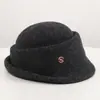 Otoño Invierno Estilo Británico Estudiante en el Extranjero Heredera Elegante Sombrero Redondo de Fieltro de Lana para Mujer Retro Versátil de Moda Temperamento Bombín Tacto de Alta Gama