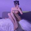 Lingerie Sexy para Mulheres, Não Precisa Tirar, Meias Pretas, Meias Transparentes Super Sexy de Rede, Tentação de Uniforme Roupa de Malha de Uma Peça