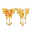 Colgante de Mariposa Esmaltado en Oro Arena de Vietnam Collar Sencillo Elegante para Mujer Joyería Cobre Chapado en Oro Colgante Cadena Clavícula