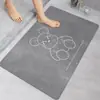 Tapete de chão para banheiro feito de terra de diatomáceas, tapete macio de secagem rápida para a entrada do banheiro, tapete para os pés absorvente de água e antiderrapante, base de carpete para casa