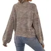 Novo Suéter de Malha Multicolorido de Gola V de Alto Padrão Outono/Inverno Transfronteiriço com Mangas Sino, Estilo Preguiçoso, Pulôver Curto, Suéter Versátil