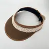 Chapéu de Verão Estilo Coreano para Bebê Sem Topo Chapéu de Sol para Bebê Chapéu de Sol de Palha com Proteção Solar de Renda Feminino Topo Vazio Guarda-Sol de Viagem