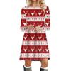 Outono e inverno cross-border vestido feminino manga longa Papai Noel alce manga longa midi vestido Amazon ebay venda quente
