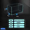 Aquário Quadrado de Vidro de Cristal Ultra Transparente para Mesa, Sala de Estar, Peixe Betta Pequeno e Tartaruga, Aquário Fácil de Cuidar