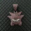 Colgante Completo de Diamantes Gengar Pokémon Clásico Japonés y Coreano Accesorios Unisex de Moda de Dibujos Animados Anime