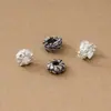 Plata de ley S925, estilo vintage, con agujero grande, forma irregular de hoja y pluma, cuentas espaciadoras para pulseras trenzadas hechas a mano y accesorios para ensartar