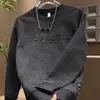 Nuevo Sudadera Gruesa con Forro Polar Otoño/Invierno Estampado de Letras Degradado Manga Larga Camiseta Casual Versátil Moda Sudadera para Hombre