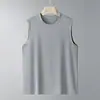 Chaleco de Moda Nuevo de Verano Tendencia Deportiva Talla Grande Holgado Transpirable Hielo Seda Secado Rápido Chaleco Manga Corta