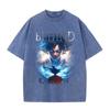 Camiseta de Manga Corta con Estampado Digital para Hombre y Mujer Verano Casual Combinable Holgada Top para Hombre y Mujer Anime Retro Antiguo Marca de Moda Ropa de Hombre