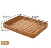 Cesta de Exhibición para Puesto Cesta de Ratán Cesta para Frutas Cesta para Té de la Tarde Bandeja Tejida de Ratán Imitación Bambú Cesta para Pan al Vapor Cesta para Pan Bandeja para Pasteles