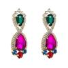 Moda europeia e americana exagerada liga cor strass brincos de flores high-end design de nicho feminino brincos da moda brincos