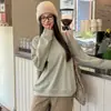 Hoodie Feminino 2026 Outono/Inverno Novo Estilo Doce e Picante Ombro Caído Gola Redonda Solto Básico Versátil Manga Longa Top Hoodie para Mulheres