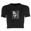 Camiseta de verano con cuello redondo y manga corta para mujer, con estampado de letras y ombligo, estilo europeo y americano