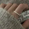 Anillo Sencillo Estilo Minimalista para Mujer, No se Desvanece, Abierto, Ajustable para Dedo Índice, Apilable, Versátil, de Nicho, Nuevo Producto de Alta Gama