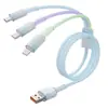 Cabo de Dados Trançado Colorido Ice-Clear 120W Três em Um Adequado para Apple e Huawei Carregamento Rápido Tipo-C Duplo Um para Três Cabos