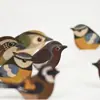 Pegatinas de Pájaros Coloridos de Madera, Pegatinas Decorativas de Espejo, Pegatinas Creativas para Refrigerador, Adornos de Decoración de Interiores, Pegatinas Decorativas para Habitación de Niños