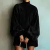 Otoño 2026 Nueva Ropa Europea y Americana para Mujer Estación Independiente Amazon Transfronteriza Elegante Suelta Vestido de Manga Larga con Manga de Farol