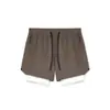 Pantalones Cortos de Doble Capa para Fitness y Deportes, Pantalones Cortos de Baloncesto de Cinco Puntos para Hombre, Deportivos Elásticos de Nailon de Secado Rápido para Entrenamiento de Running para Hombre