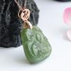 Pingente Jueyu em Prata S925 com Jade Natural Hetian Folha de Lótus Peixe Fábrica de Jade Transmissão ao Vivo Entrega Direta S2042301A
