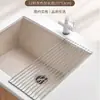 Escorredor de pia de cozinha, prateleira de armazenamento de aço inoxidável, escorredor de louça, cesto de escoamento, tipo dobrável enrolável para uso doméstico
