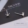 Pendientes de plata de ley 925 con forma de corona, bonitos y frescos, mini, sencillos, brillantes, exquisitos, japoneses y coreanos, para mujer