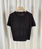 Camiseta Tejida de Seda de Hielo de Manga Corta para Mujer, Holgada, Adelgazante, Color Sólido, Verano Nuevo, Casual, Cuello Redondo Corto