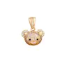 Collar Colgante de Oso con Baño de Cobre Oro de 18K Totalmente Circón Diseño Único Accesorio Versátil para Mujer Más Vendido Transfronterizo