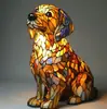 Adornos de resina de la nueva serie de perros transfronterizos, luz nocturna LED, arte, estatua de animal, decoración creativa para el hogar, escritorio