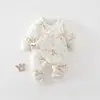 Ropa sin costuras estilo monje para recién nacidos, mameluco de primavera y otoño para bebé, mameluco de mariposa para recién nacidos, mameluco de mariposa de algodón puro para bebé de otoño e invierno